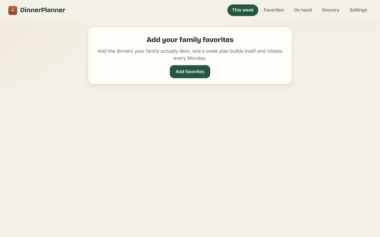 DinnerPlanner on a computer