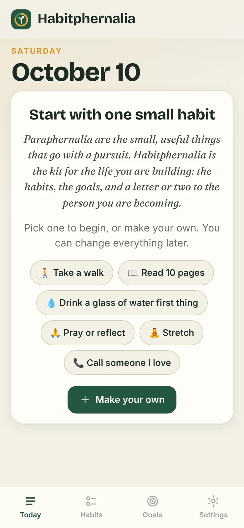 The first page on a phone: the meaning of the name, and a few habits to start with
