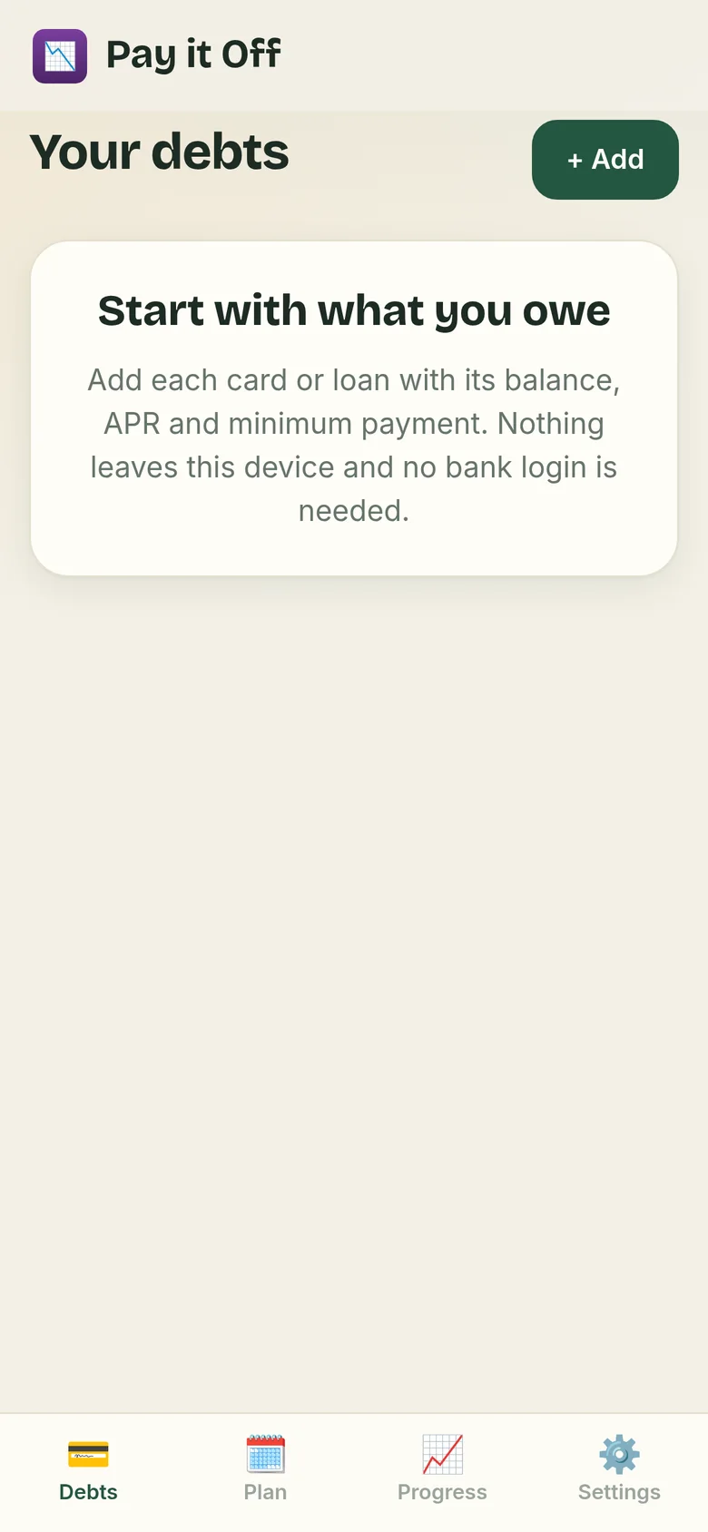 Pay it Off on a phone